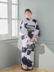 画像15: 【予約 / 5月中旬発送予定】モノトーンダリア柄浴衣 OBI-hira-100-ok-5-GYxSV / HIMO-900-yn-3-GYxGD / YA-73-kn-GY / GETA-01-kj-3-IV/ [y/OF01] (15)