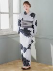 画像4: 【予約 / 5月中旬発送予定】モノトーンダリア柄浴衣 OBI-hira-100-ok-5-GYxSV / HIMO-900-yn-3-GYxGD / YA-73-kn-GY / GETA-01-kj-3-IV/ [y/OF01] (4)