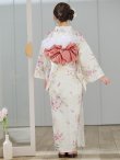 画像17: 牡丹百合花柄浴衣 OBI-siwa-204-wk-6-P / HIMO-900-yn-8-P / HEKO-800-sb-5-W / YA-1073-kn-IV / GETA-02-ok-8-RoseP/ [YMT] (17)