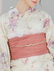 画像18: 牡丹百合花柄浴衣 OBI-siwa-204-wk-6-P / HIMO-900-yn-8-P / HEKO-800-sb-5-W / YA-1073-kn-IV / GETA-02-ok-8-RoseP/ [YMT] (18)