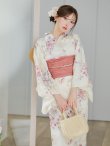 画像3: 牡丹百合花柄浴衣 OBI-siwa-204-wk-6-P / HIMO-900-yn-8-P / HEKO-800-sb-5-W / YA-1073-kn-IV / GETA-02-ok-8-RoseP/ [YMT] (3)