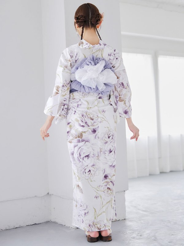 画像15: 【即日発送】藤霞のアンティークローズ浴衣【浴衣３点セット 浴衣/帯/下駄】[YMT] (15)