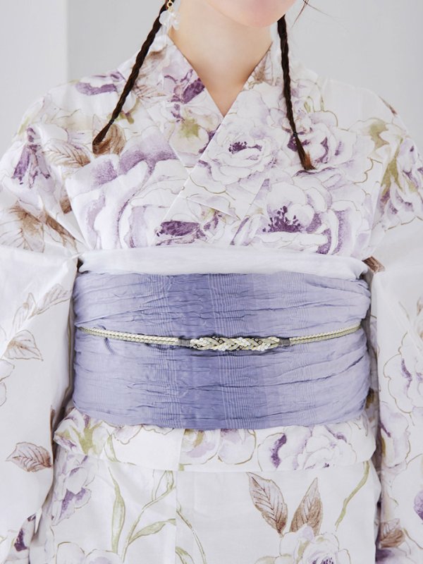 画像16: 【即日発送】藤霞のアンティークローズ浴衣【浴衣３点セット 浴衣/帯/下駄】[YMT] (16)