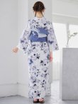 画像15: 水墨ニュアンスフラワー浴衣 OBI-hira-100-ok-4-DusBL / HIMO-900-yn-4-GYxGY / / YA-1001-kj-BL / GETA-01-kj-2-BL/ [YMT] (15)