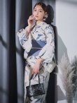 画像9: 水墨画百合柄浴衣 OBI-hira-100-ok-4-DusBL / HIMO-900-yn-5-IV  / HEKO-800-sb-8-DusBL / YA-73-kn-GY / GETA-01-kj-2-BL/ [YMT] (9)