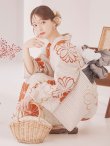 画像10: 【予約 / 5月下旬発送予定】ストライプ花柄浴衣 OBI-g-500-kj-12-MOC / HIMO-900-yn-7-MOC / HEKO-800-sb-5-W / YA-1066-kj-IV / YA-1081-kj-BR / GETA-02-ok-4-MOC / [yo/OF01] (10)