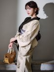 画像2: 【Riuコラボ】【予約 / 6月下旬発送予定】ツートンカラーローズ浴衣 OBI-hira-100-ok-5-GYxSV / HIMO-900-yn-4-GYxGY / YA-951-kn-W / YA-1011-kj-BR  / GETA-01-kj-3-IV [y/YMT] (2)