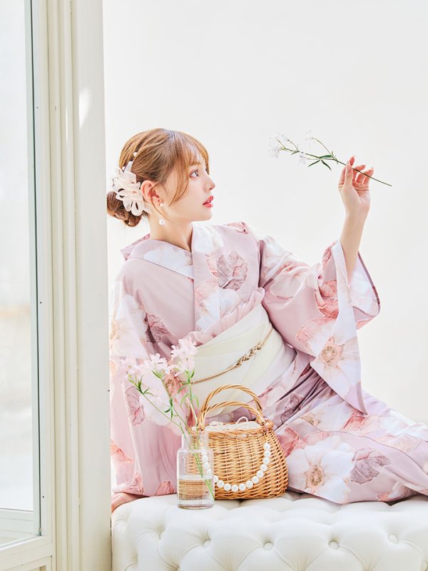 画像11: 【即日発送】【浴衣】 大人スウィートフラワー 薔薇 バラ ローズ 浴衣【浴衣３点セット 浴衣/帯/下駄】[YMT] (11)