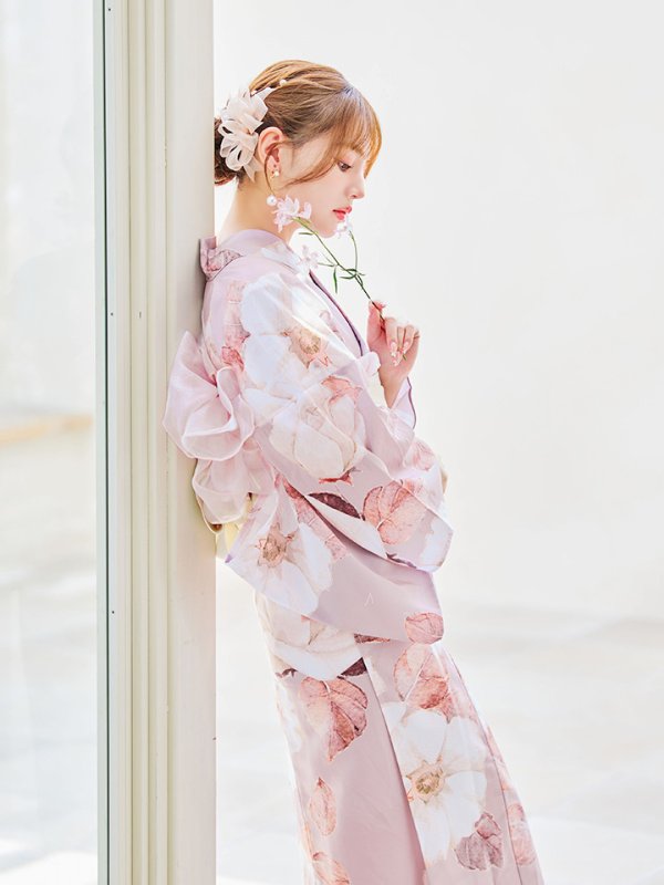 画像8: 【即日発送】【浴衣】 大人スウィートフラワー 薔薇 バラ ローズ 浴衣【浴衣３点セット 浴衣/帯/下駄】[YMT] (8)