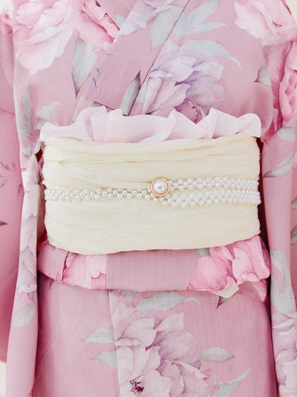 画像15: 【即日発送】【浴衣】大人スウィート/ピンク地に大柄牡丹浴衣 【浴衣３点セット 浴衣/帯/下駄】[YMT] (15)