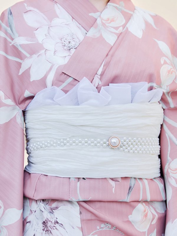 画像15: 【浴衣セール！】【即日発送】【浴衣】 大人スウィート/ピンク地フラワー浴衣 【浴衣３点セット 浴衣/帯/下駄】[YMT] (15)