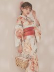 画像3: 【即日発送】アプリコットピンク牡丹浴衣【浴衣３点セット 浴衣/帯/下駄】[OF04/HC03] (3)