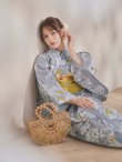 画像13: 【即日発送】グレー×フラワー浴衣【浴衣３点セット 浴衣/帯/下駄】[OF04] (13)