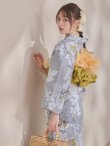画像15: 【即日発送】グレー×フラワー浴衣【浴衣３点セット 浴衣/帯/下駄】[OF04] (15)