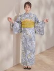 画像7: 【即日発送】グレー×フラワー浴衣【浴衣３点セット 浴衣/帯/下駄】[OF04] (7)