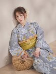 画像9: 【即日発送】グレー×フラワー浴衣【浴衣３点セット 浴衣/帯/下駄】[OF04] (9)