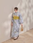 画像11: 【即日発送】グレー×フラワー浴衣【浴衣３点セット 浴衣/帯/下駄】[OF04] (11)