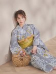 画像12: 【即日発送】グレー×フラワー浴衣【浴衣３点セット 浴衣/帯/下駄】[OF04] (12)