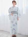 画像4: 【浴衣セール！】【即日発送】 ホワイト×アイシーフラワー浴衣【浴衣３点セット 浴衣/帯/下駄】[/YMT] (4)