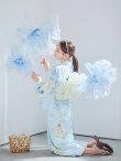 画像11: 【予約 / 5月中旬発送予定】ベビーブルー牡丹＆紫陽花浴衣 OBI-siwa-200-kj-13-OW / HIMO-906-yn-PEARL / HEKO-800-sb-5-W / YA-1079-kj-7-W / GETA-01-kj-4-MI / [y/YMT] (11)