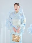 画像14: 【予約 / 5月中旬発送予定】ベビーブルー牡丹＆紫陽花浴衣 OBI-siwa-200-kj-13-OW / HIMO-906-yn-PEARL / HEKO-800-sb-5-W / YA-1079-kj-7-W / GETA-01-kj-4-MI / [y/YMT] (14)