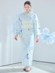 画像4: 【予約 / 5月中旬発送予定】ベビーブルー牡丹＆紫陽花浴衣 OBI-siwa-200-kj-13-OW / HIMO-906-yn-PEARL / HEKO-800-sb-5-W / YA-1079-kj-7-W / GETA-01-kj-4-MI / [y/YMT] (4)