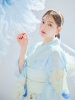 画像7: 【予約 / 5月中旬発送予定】ベビーブルー牡丹＆紫陽花浴衣 OBI-siwa-200-kj-13-OW / HIMO-906-yn-PEARL / HEKO-800-sb-5-W / YA-1079-kj-7-W / GETA-01-kj-4-MI / [y/YMT] (7)