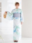 画像14: 【予約 / 5月中旬発送予定】大柄アイシーミントフラワー浴衣 OBI-g-500-kj-8-GY / HIMO-900-yn-5-IV / HEKO-800-sb-10-LBL / YA-1082-kj-W / GETA-01-kj-2-BL/ [y/YMT] (14)