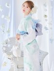 画像9: 【予約 / 5月中旬発送予定】大柄アイシーミントフラワー浴衣 OBI-g-500-kj-8-GY / HIMO-900-yn-5-IV / HEKO-800-sb-10-LBL / YA-1082-kj-W / GETA-01-kj-2-BL/ [y/YMT] (9)
