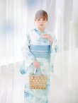 画像19: 【予約 / 5月中旬発送予定】ブルーグレイニュアンスフラワー浴衣 OBI-siwa-204-wk-2-LBL / HIMO-900-yn-5-IV / HEKO-800-sb-5-W / YA-1023-wk-BL / GETA-01-kj-3-IV / [yo/YMT] (19)