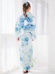 画像24: 【予約 / 5月中旬発送予定】ブルーグレイニュアンスフラワー浴衣 OBI-siwa-204-wk-2-LBL / HIMO-900-yn-5-IV / HEKO-800-sb-5-W / YA-1023-wk-BL / GETA-01-kj-3-IV / [yo/YMT] (24)