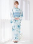 画像5: 【予約 / 5月中旬発送予定】ブルーグレイニュアンスフラワー浴衣 OBI-siwa-204-wk-2-LBL / HIMO-900-yn-5-IV / HEKO-800-sb-5-W / YA-1023-wk-BL / GETA-01-kj-3-IV / [yo/YMT] (5)