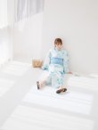 画像9: 【予約 / 5月中旬発送予定】ブルーグレイニュアンスフラワー浴衣 OBI-siwa-204-wk-2-LBL / HIMO-900-yn-5-IV / HEKO-800-sb-5-W / YA-1023-wk-BL / GETA-01-kj-3-IV / [yo/YMT] (9)