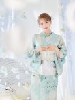 画像10: 【予約 / 5月中旬発送予定】洋モダンミントグリーン浴衣 OBI-siwa-200-kj-13-OW / HIMO-900-yn-5-IV / HEKO-800-sb-5-W / YA-1069-kn-W / GETA-01-kj-3-IV/ [y/YMT] (10)