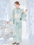 画像11: 【予約 / 5月中旬発送予定】洋モダンミントグリーン浴衣 OBI-siwa-200-kj-13-OW / HIMO-900-yn-5-IV / HEKO-800-sb-5-W / YA-1069-kn-W / GETA-01-kj-3-IV/ [y/YMT] (11)