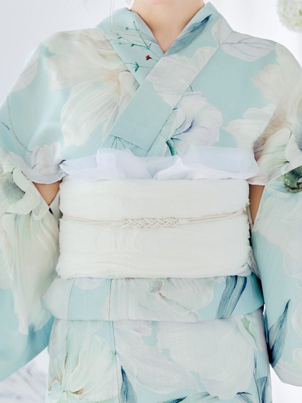 画像14: 【即日発送】洋モダンミントグリーン浴衣【浴衣３点セット 浴衣/帯/下駄】[YMT] (14)