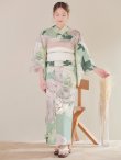 画像4: アンティークフラワーモダン浴衣 OBI-siwa-200-kj-13-OW / HIMO-901-wk-5-KHA / HEKO-800-sb-11-MOC / YA-1066-kj-IV / YA-1066-kj-B / GETA-01-kj-3-IV / [YMT] (4)