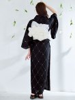 画像17: 【予約 / 5月下旬発送予定】アーガイルビジュー浴衣 OBI-siwa-204-wk-12-OW / HIMO-906-yn-PEARL / HEKO-800-sb-5-W / YA-1080-kj-B / GETA-01-kj-1-B/ [yo/YMT] (17)
