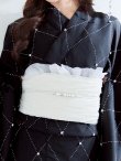 画像18: 【予約 / 5月下旬発送予定】アーガイルビジュー浴衣 OBI-siwa-204-wk-12-OW / HIMO-906-yn-PEARL / HEKO-800-sb-5-W / YA-1080-kj-B / GETA-01-kj-1-B/ [yo/YMT] (18)