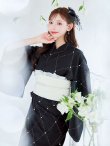 画像7: 【予約 / 5月下旬発送予定】アーガイルビジュー浴衣 OBI-siwa-204-wk-12-OW / HIMO-906-yn-PEARL / HEKO-800-sb-5-W / YA-1080-kj-B / GETA-01-kj-1-B/ [yo/YMT] (7)
