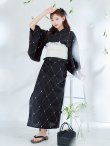 画像8: 【予約 / 5月下旬発送予定】アーガイルビジュー浴衣 OBI-siwa-204-wk-12-OW / HIMO-906-yn-PEARL / HEKO-800-sb-5-W / YA-1080-kj-B / GETA-01-kj-1-B/ [yo/YMT] (8)