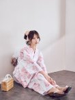 画像13: 【即日発送】ニュアンスピンク水彩朝顔浴衣 【浴衣3点セット 浴衣/帯/下駄】[OF04] (13)