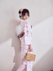 画像18: 【即日発送】ニュアンスピンク水彩朝顔浴衣 【浴衣3点セット 浴衣/帯/下駄】[OF04] (18)