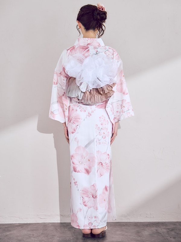 画像20: 【即日発送】ニュアンスピンク水彩朝顔浴衣 【浴衣3点セット 浴衣/帯/下駄】[OF04] (20)