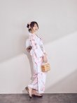 画像6: 【即日発送】ニュアンスピンク水彩朝顔浴衣 【浴衣3点セット 浴衣/帯/下駄】[OF04] (6)