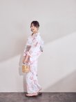 画像9: 【即日発送】ニュアンスピンク水彩朝顔浴衣 【浴衣3点セット 浴衣/帯/下駄】[OF04] (9)