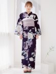 画像4: クラシカルフラワーブーケ浴衣 OBI-siwa-200-kj-11-Rose / HIMO-906-yn-PEARL / HEKO-800-sb-5-W / YA-1071-kn-P / GETA-01-kj-3-IV/ [YMT] (4)