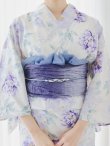 画像15: 【予約 / 5月中旬発送予定】水彩紫牡丹柄浴衣 OBI-g-500-kj-9-NV / HIMO-900-yn-2-DusBL / HEKO-800-sb-8-DusBL / YA-1067-kn-BL / GETA-01-kj-2-BL/ [y/OF01] (15)