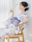画像5: 【予約 / 5月中旬発送予定】水彩紫牡丹柄浴衣 OBI-g-500-kj-9-NV / HIMO-900-yn-2-DusBL / HEKO-800-sb-8-DusBL / YA-1067-kn-BL / GETA-01-kj-2-BL/ [y/OF01] (5)