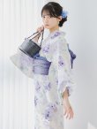 画像9: 【予約 / 5月中旬発送予定】水彩紫牡丹柄浴衣 OBI-g-500-kj-9-NV / HIMO-900-yn-2-DusBL / HEKO-800-sb-8-DusBL / YA-1067-kn-BL / GETA-01-kj-2-BL/ [y/OF01] (9)